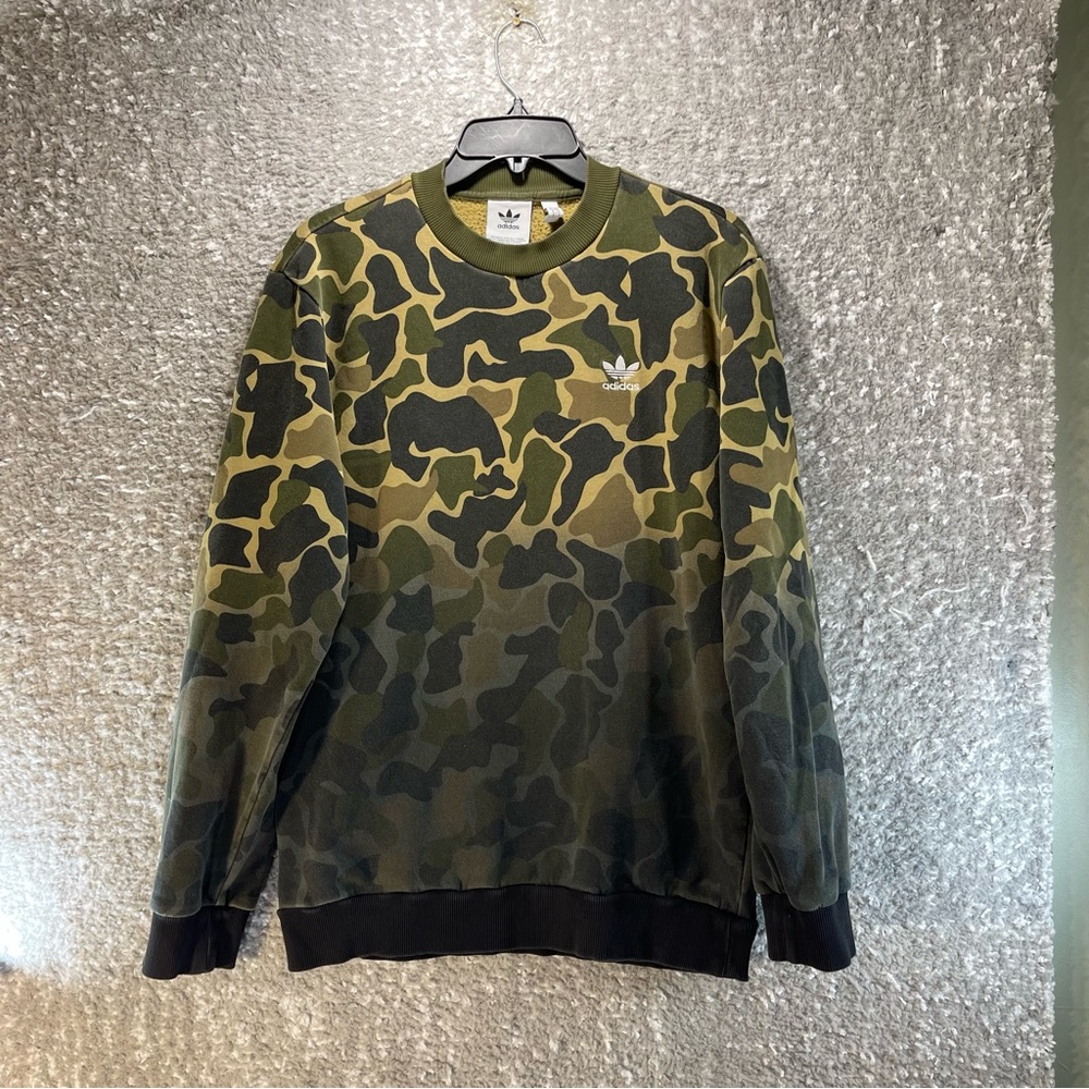 Adidas Originals‎ Camo Camouflage drip effect sweatshirt S Sweater green Trefoil